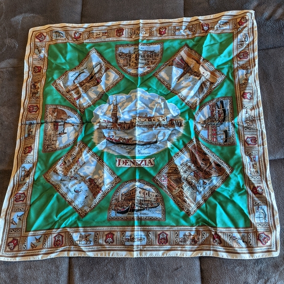 Vintage Venezia Scarf Silk Venice Italy Travel Scarf - Picture 3 of 5
